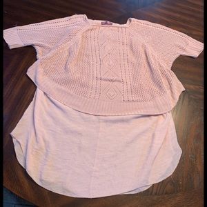 Selfie Couture by Trendology Pink Sweater with over piece Size Medium